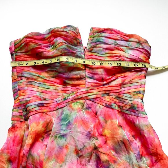 Ramy Brook Sierra Crinkled Strapless Maxi Gown Pink Multi Size 12 NEW NWT - Picture 10 of 12